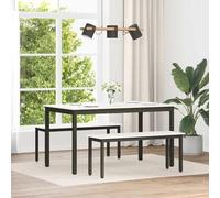 LoogCape Bench White 110 x 35 x 45 cm Solid Pine Wood with Metal Legs, Versatile Wooden Bench for Dining Room, Hallway, Entrance, Balcony or Garden, Sturdy and Durable Seating