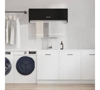 LoogCape Black Oak Effect Wardrobe 100 x 32.5 x 35 cm with Storage Space Drawer and Door for Bedroom, Hallway, Nursery Organiser, Laundry Closet, Wall Mounted, Durable