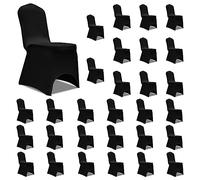LoogCape Black Stretch Chair Covers for Events Weddings Banquets Conferences Trade Shows Fits Standard Chairs up to 100cm Height, Washable, Reusable, Elegant Decoration