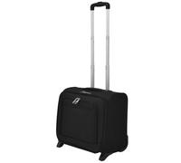 LoogCape Black Water Resistant Polyester Pilot Trolley with Telescopic Handle and Two Wheels, Ideal for Carry-on, Air Travel, Business, Weekend Trips, Durable, Lightweight, Expandable