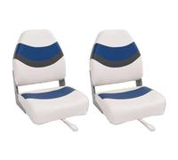 LoogCape Boat Seats Set of 2 with High Backrest, Foldable, 44 x 38 x 55 cm, Weatherproof, Durable, Suitable for Dinghy, Yacht, Boat, Water Sports, Leisure, with Robust Aluminium Hinge