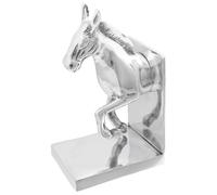 LoogCape Bookends Pack of 2 Silver Aluminium High Gloss Decorative Book Holders for Shelf, Desk and Living Area, 11 x 14 x 25 cm, Sturdy and Non-Slip Storage