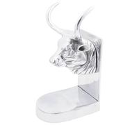 LoogCape Bookends Set of 2 Silver Aluminium High Gloss Decorative Book Holders for Shelf and Table, 17 x 15 x 27 cm, Non-Slip Bookend for Living Room, Office, Children's Room
