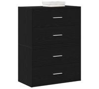 LoogCape Cabinets with 2 Drawers in Black Oak Look, 60 x 31 x 40 cm, Versatile Storage Solution for Living Room, Bedroom, Hallway, Office, Children's Room and Bathroom, Robust Wood Material