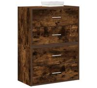 LoogCape Cabinets with 2 Drawers Smoked Oak 60 x 31 x 40 cm Multi-Purpose Storage for Living Room Bedroom Hallway Office Children's Room