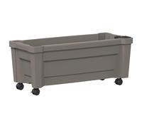 LoogCape Calypso Plant Pot with Wheels, Grey, 79 x 35 x 33 cm, Made of Robust Polypropylene for Outdoor Use, Weatherproof and Easy to Move, Includes Watering System and Easy Transport