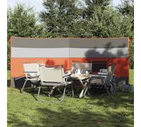 LoogCape Camping Wind Protection Grey Orange 340 x 130 cm Waterproof Foldable Portable for Outdoor Beach Garden Balcony Trekking Camping Wall with Metal Pegs