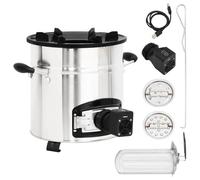 LoogCape Camping Wood Stove with USB Fan in Silver, Stainless Steel and Cast Iron, 35.5 x 26 x 28 cm, Portable, Ideal for Outdoor Activities, Creates Warmth and Cosiness in the Garden or Patio