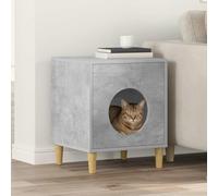 LoogCape Cat House Concrete 42.5 x 40 x 53 cm Wood Material for Indoor Spaces, Durable Retreat with Sturdy Design, Ideal for Cats up to 60 kg, Modern, Stylish Furniture, Cosy Cave