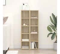 LoogCape CD Shelves Sonoma Oak 2 Pieces 21 x 16 x 93.5 cm Wood Material Space Saving for Living Room Bedroom Home Cinema TV Board Media Furniture with Wall Mounting