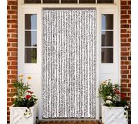 LoogCape - Chenille Curtain 90 x 200 cm for Windows and Doors, Removable, Waterproof, Flexible, Easy to Clean, with Mounting Hooks, Ideal Against Flies, Mosquitoes, Wasps