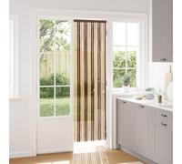 LoogCape Chenille Insect Screen Curtain Brown Beige 56 x 200 cm for Doors and Windows, Breathable Fly Screen Mosquito Net, Self-Adhesive or with Hooks, Easy to Install and Maintain