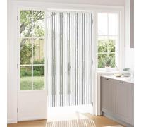 LoogCape Chenille Insect Screen Curtain, Light Grey / White, 100 x 200 cm, for Doors, Windows, Insect Screen, Fly Screen, Mosquito Net, Mosquito Screen with Hooks, Self-Adhesive, Can Be Cut to Size