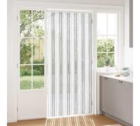 LoogCape Chenille Insect Screen Curtain Light Grey White 100 x 220 cm for Doors and Windows Air Permeable Self Closing Easy to Assemble Ideal for Bedroom, Balcony Doors and Skylights