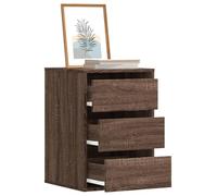 LoogCape Chest of Drawers Brown Oak Look 40 x 41 x 58 cm Wood Material with 3 Drawers for Living Room Bedroom Hallway Storage Organiser
