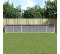 LoogCape Chicken Cage with Roof, Anthracite, 603 x 98 x 90 cm, Galvanised Steel, Multi-Storey, Expandable, Indoor, Outdoor, Animal Enclosure