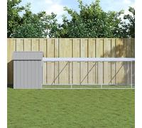 LoogCape Chicken Cage with Run, Light Grey, 117 x 813 x 123 cm, Galvanised Steel with Roof, Grid, Foldable, Expandable, for Chickens, Rabbits, Guinea Pigs, Outdoor Enclosure, Indoor Outdoor
