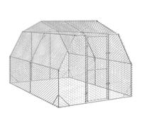 LoogCape Chicken Coop 2.5 x 4 x 2.25 m Galvanised Steel Robust Outdoor Run with Lockable Door and Hexagonal Wire Mesh for Safe Animal Husbandry Indoors and Outdoors