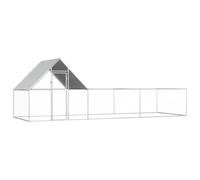 LoogCape Chicken Coop 6 x 2 x 2 m Galvanised Steel with Waterproof Roof Large Poultry House for Chicken, Duck, Goose, Robust Enclosure, Weatherproof, Durable, Easy to Assemble, Suitable for Garden