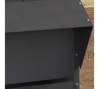 LoogCape Chicken Feeder Black 40.5 x 45 x 41 cm Cold Rolled Steel Weatherproof and Durable for Indoor and Outdoor Use with Roof and Lid Handle Ideal for Large Chicken Coops and Garden