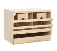 LoogCape Chicken laying nest made of solid wood, 2 compartments, 63 x 40 x 45 cm with removable base for large poultry species, sturdy pine wood, space-saving stackable, easy assembly