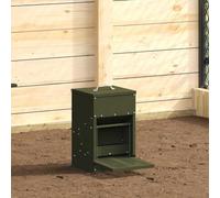 LoogCape Chicken Pedal Feeder Olive Green 25 x 42 x 40 cm Cold Rolled Steel Weatherproof Durable for Indoor and Outdoor Use with 4 kg Capacity Functional Pedal Mechanism Robust Design