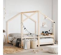 LoogCape Children's Bed 2 x 80 x 160 cm Solid Pine with Slatted Frame, Convertible, Height Adjustable, with Storage Space, Suitable for Children from 4 Years, Rustic Design, Includes Frame