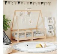 LoogCape Children's Bed 70 x 140 cm Made of Solid Pine Wood House Bed Design with Sturdy Slatted Frame Suitable for Toddlers Between 18 Months and 4 Years, Includes Storage Space and Height Adjustable