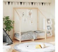 LoogCape Children's Bed 70 x 140 cm Made of Solid Pine Wood with Plywood Slats, Height Adjustable and Convertible, Includes Protective Gate, Fall Protection, Storage Space, Suitable for Toddlers