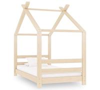 LoogCape Children's Bed Frame Solid Pine 70 x 140 cm with Slatted Frame, Height Adjustable, Convertible, Robust Wood, Suitable as a Cot, Hideout, Reading Corner or Playhouse in the Children's Room