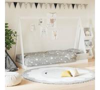 LoogCape Children's Bed White 80 x 200 cm Solid Pine Teepee Design Sturdy Children's Bed with Slatted Frame and Storage Space Suitable for Children from 4 Years