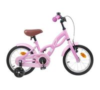 LoogCape Children's Bicycle 12 Inch for 2-4 Years Old Light Pink with Adjustable Seat and Handlebar, Steel Frame, Back Pedal Brake, Mudguard, Bell, Suitable for City, Leisure, Everyday Life, Robust