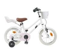 LoogCape Children's Bicycle 12 Inch for 2-4 Years Old White with Adjustable Saddle and Handlebar, Robust Steel Frame, Brake System, Mudguard, Stand, Reflectors for Safe Cycling Fun in Everyday Life