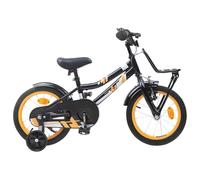 LoogCape Children's Bicycle 16 Inch for 4-6 Years Old Orange Black with Steel Frame, Mudguard and Bell, Suitable for City, Leisure and Adventure, Durable, Safe and Easy to Assemble