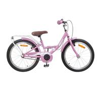 LoogCape Children's Bicycle 18 Inch for 5-7 Years Old Light Pink with Adjustable Saddle and Handlebar, Robust Steel Frame, Rim Brake, Suitable for City, Leisure and Outdoor, Easy to Entry