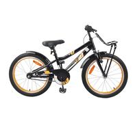 LoogCape Children's Bicycle 18 Inch for 5-7 Years Old Orange Black with Robust Steel Frame, Mudguard, Bell, Stand, Reflectors, Safe Brake, Ideal for City, Leisure, School and Adventure