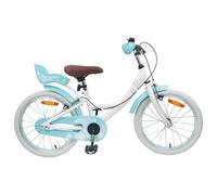 LoogCape Children's Bicycle 18 Inch for 5-7 Years Old White Steel with Adjustable Seat and Handlebar, Ideal for City, Leisure and Adventure, Includes Mudguard and Bell, Durable and Safe