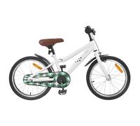 LoogCape Children's Bicycle 18 Inch for 5-7 Years Old White with Adjustable Handlebar and Saddle, Sturdy Steel Frame, Rubber Handles, Mudguard, Bell, Ideal for City, Leisure and Outdoor Rides