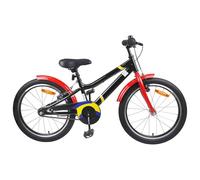 LoogCape Children's Bicycle 20 Inch for 6-11 Years Old Black Red with Steel Frame, Adjustable Seat Post, Brake, Reflectors, Stand, Suitable for City, Leisure, Outdoor, Mountain, Road