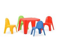LoogCape Children's Coloured Polypropylene Table and Chair Set for Playroom, Classroom and Children's Room with UV Resistance, Non-Slip Feet, Stable and Lightweight, Suitable from 10 Months