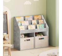 LoogCape Children's Shelving Unit Concrete Grey 72.5 x 29.5 x 69 cm Wood Material Modern Design Versatile Use Stable Base Ideal for Children's Room Living Room or Office