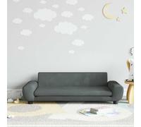 LoogCape Children's Sofa Dark Grey 100 x 54 x 33 cm Velvet with Sturdy Pine Wood Frame for Children Aged 3-6 Years, Comfortable Seating, Durable, Modern Design