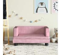 LoogCape Children's Sofa Pink 60 x 40 x 30 cm Velvet with Sturdy Pine Wood Frame, Soft Padding, Childproof Design for Children's Room, Ideal for Relaxing