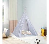 LoogCape Children's Teepee Tent with Carry Bag, Polyester, Grey, 115 x 115 x 160 cm, Robust Play Tent for Children's Room, Garden and Outdoor Activities, Foldable, with Star Pattern, Ideal for Boys