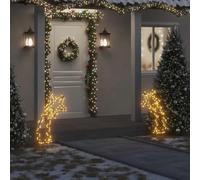 LoogCape Christmas Decoration Shooting Star with Ground Spikes 115 LEDs IP44 Waterproof 89 cm Warm White Outdoor Indoor Garden Balcony Festive Lighting with 8 Light Effects USB
