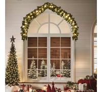 LoogCape Christmas Garland with LED Lights 5M for Indoor and Outdoor Use, 8 Light Effects, 75 Warm White LEDs, Decorative Christmas Decoration, Festive Lighting, Durable, Energy Saving