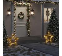 LoogCape Christmas Star with Ground Spikes and 80 LEDs 60 cm Waterproof Christmas Lights for Garden Balcony Window Indoor Outdoor with 8 Light Effects and USB Power Connection
