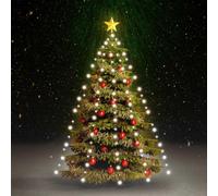 LoogCape Christmas Tree Light Net with 180 LEDs Cool White 180 cm Waterproof for Indoor and Outdoor Use with 8 Light Effects, USB Port, Dimmable, Ideal for Festive Decorations in the Garden, Balcony