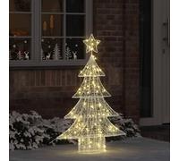 LoogCape Christmas Tree with 100 LEDs Warm White 120 cm Acrylic Decoration for Festive Interiors, Modern Design, Durable, Weather Resistant, Includes Star and USB Power Supply