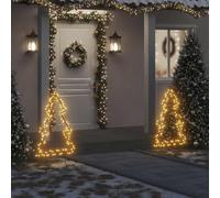 LoogCape Christmas Tree with Ground Spikes and 115 LEDs 90 cm Waterproof for Indoor Outdoor Use with 8 Lighting Modes, USB Power Source, Festive Decoration for Garden, Balcony, Window, Room